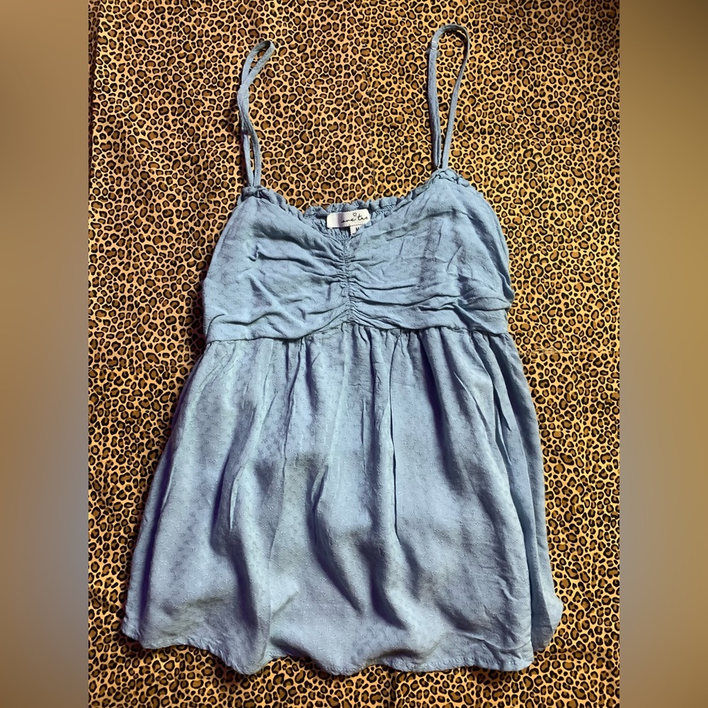 baby blue flowy top